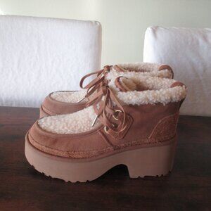 UGG Brown Ankle Boots with Cream Lining
